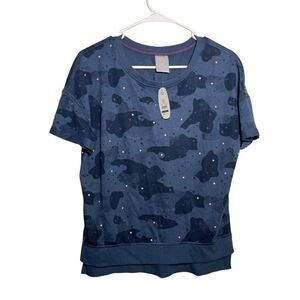 Secret Treasures T-Shirt Women's Small Blue Short Sleeve  Pajama Top NWT